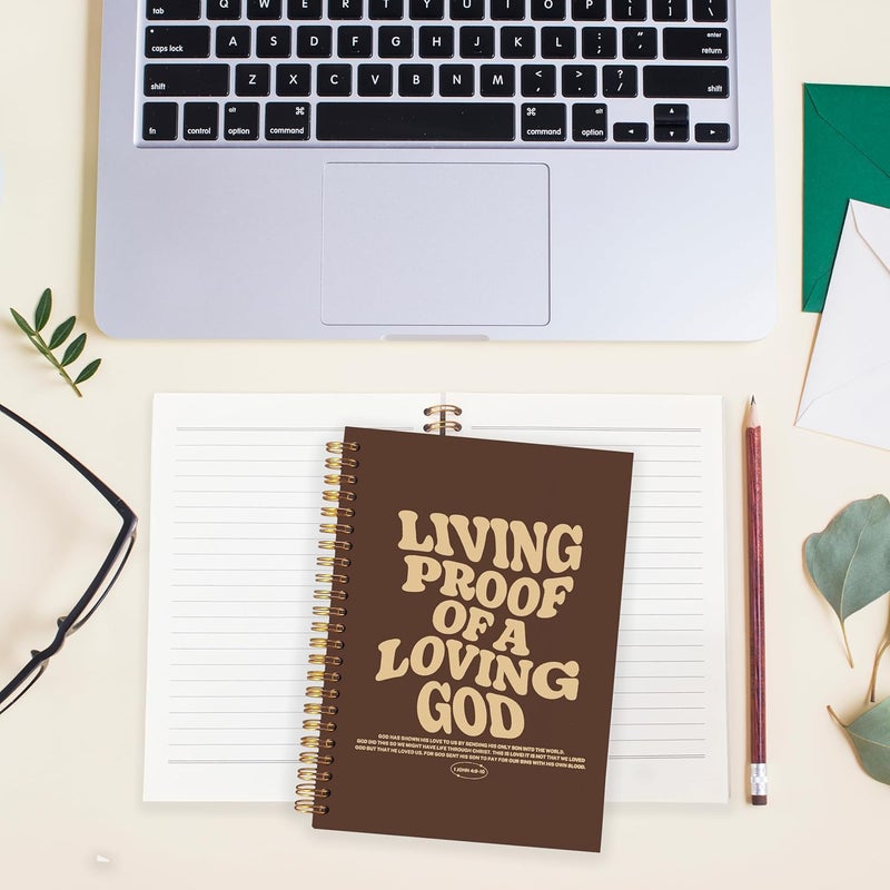 BearCake Christian Journals for Men, Living Proof of a Loving God Christian Notebook, Bible Notebooks for Note Taking, Bible Journaling Notebook, Hardcover Spiral Notebook 5.5x8.3 - Image 3
